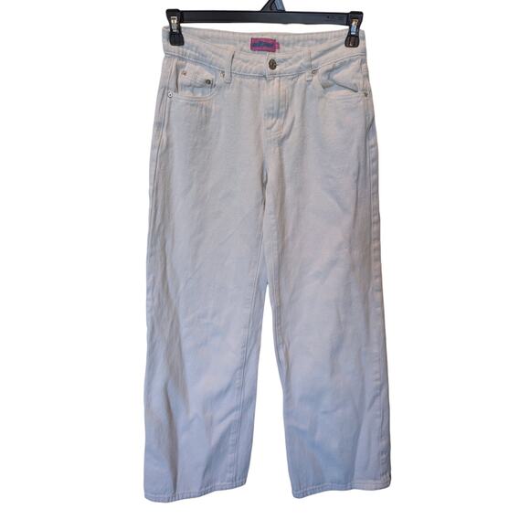 edikted Off-White Slouchy Gen Z Mid-Rise Wide Leg Jeans Small - Picture 1 of 8